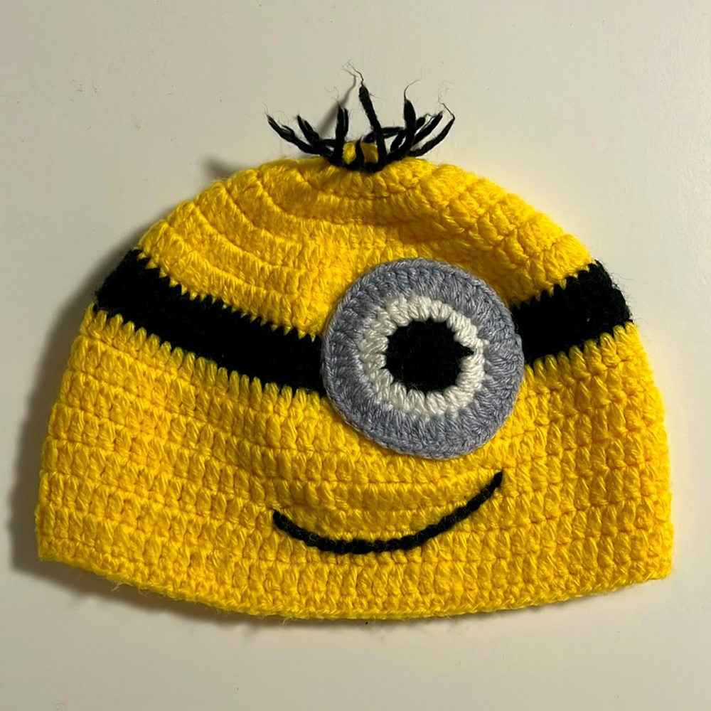 Hand-made Minion Crocheted Toque